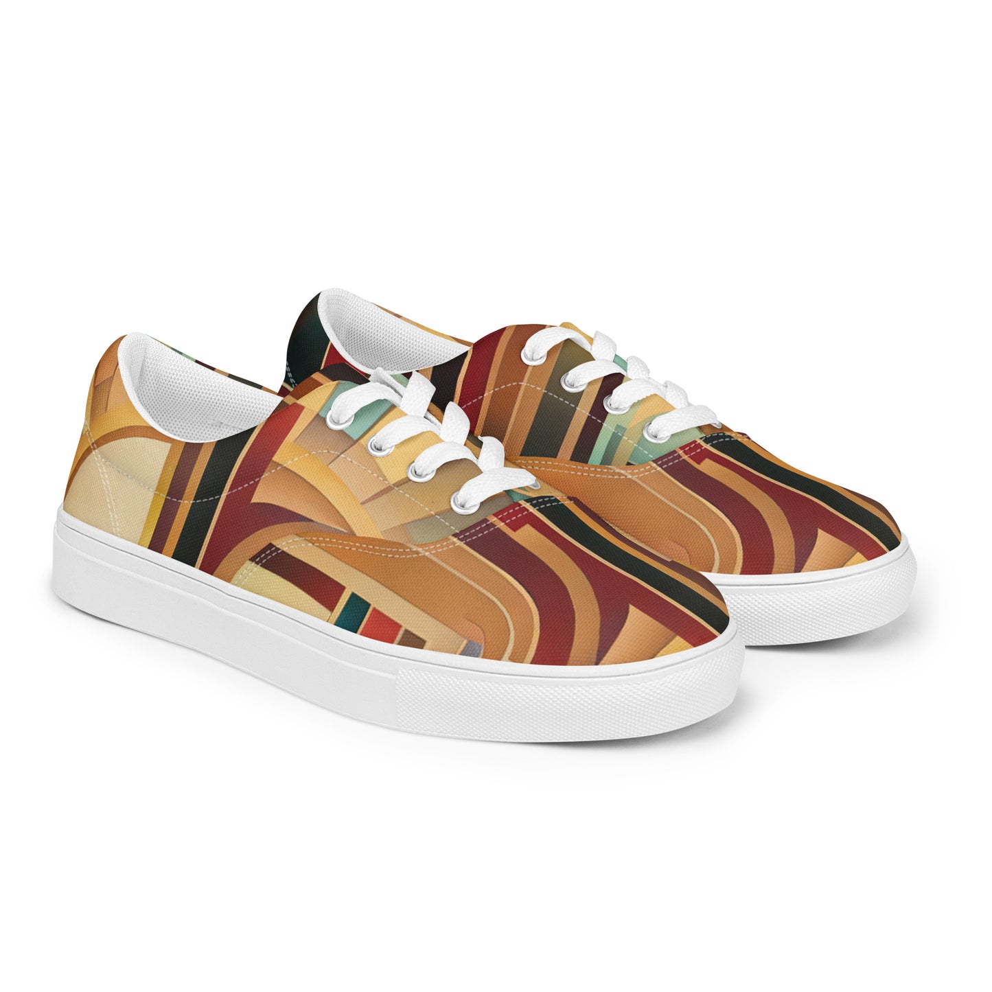 DMV 0165 Retro Art Women’s lace-up canvas shoes