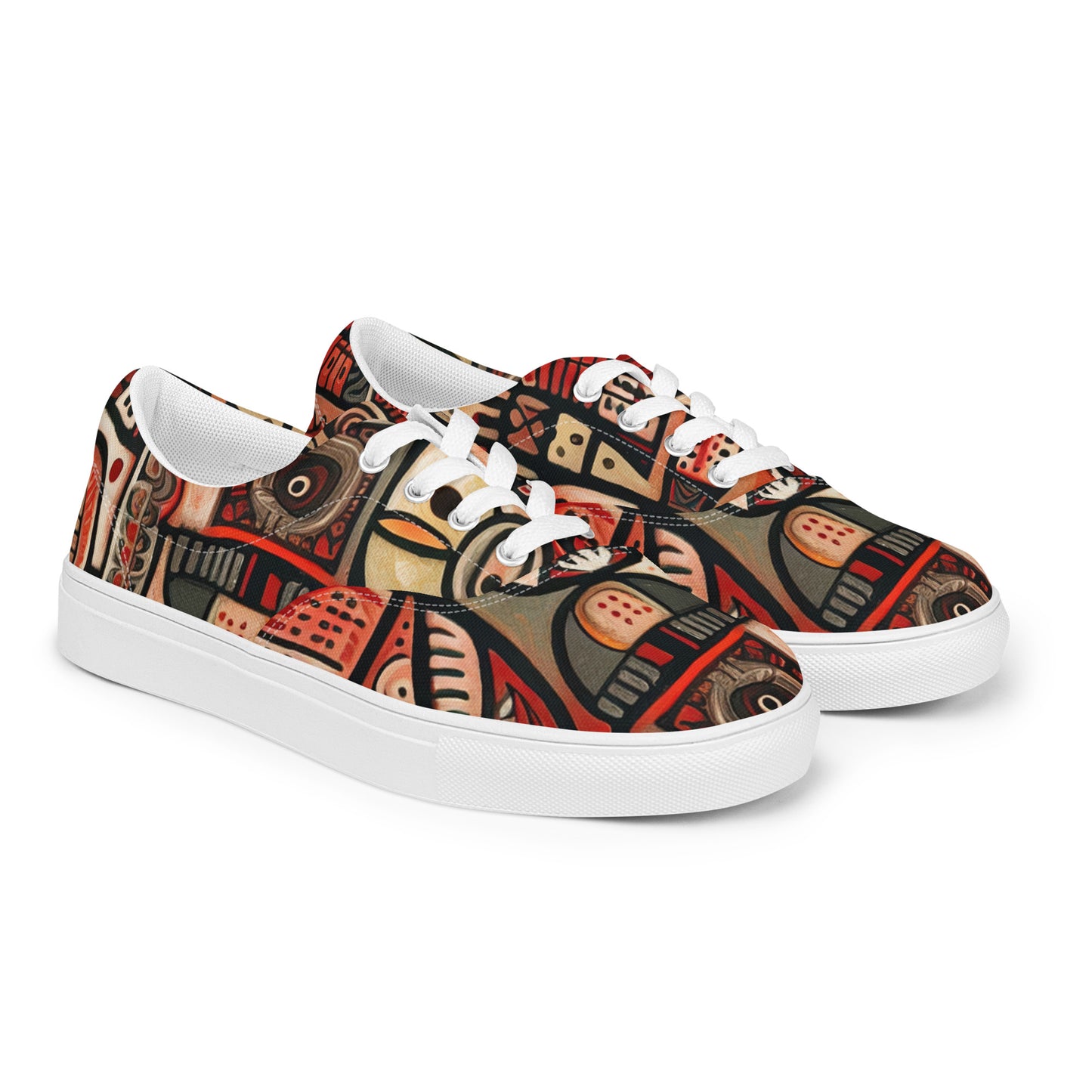 DMV 0107 Retro Art Women’s lace-up canvas shoes