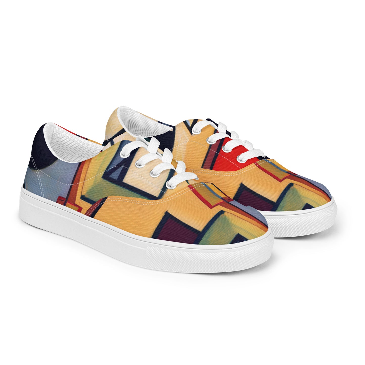 DMV 0168 Abstract Art Women’s lace-up canvas shoes