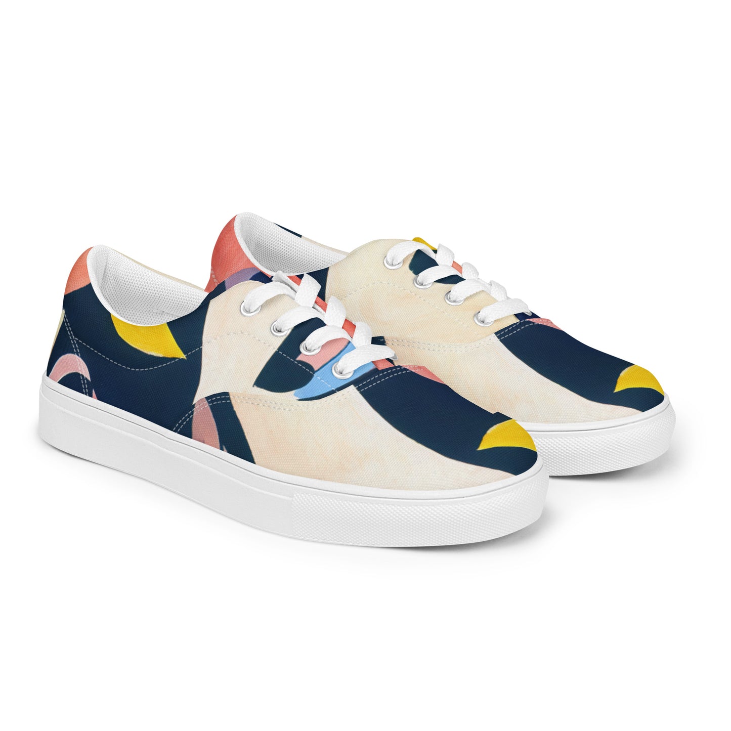 DMV 0175 Abstract Art Women’s lace-up canvas shoes