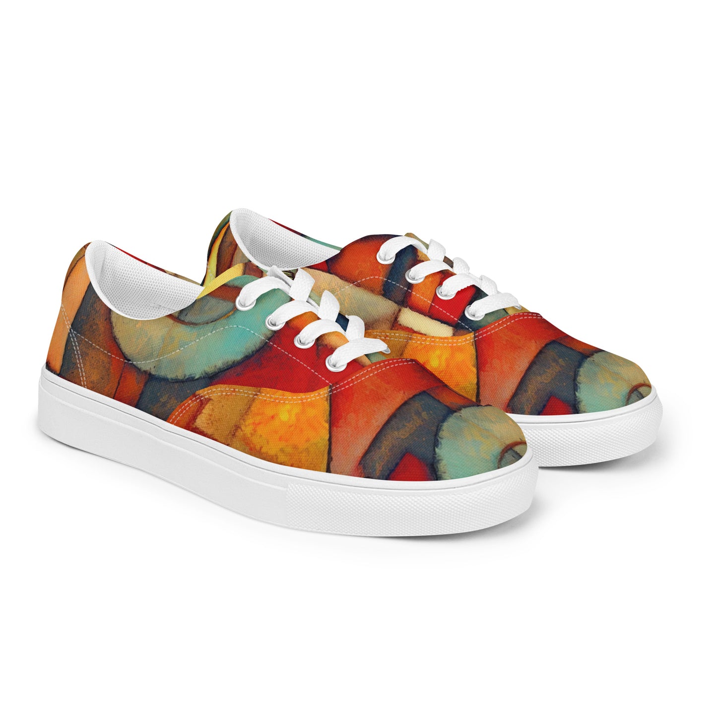 DMV 0298 Retro Art Women’s lace-up canvas shoes