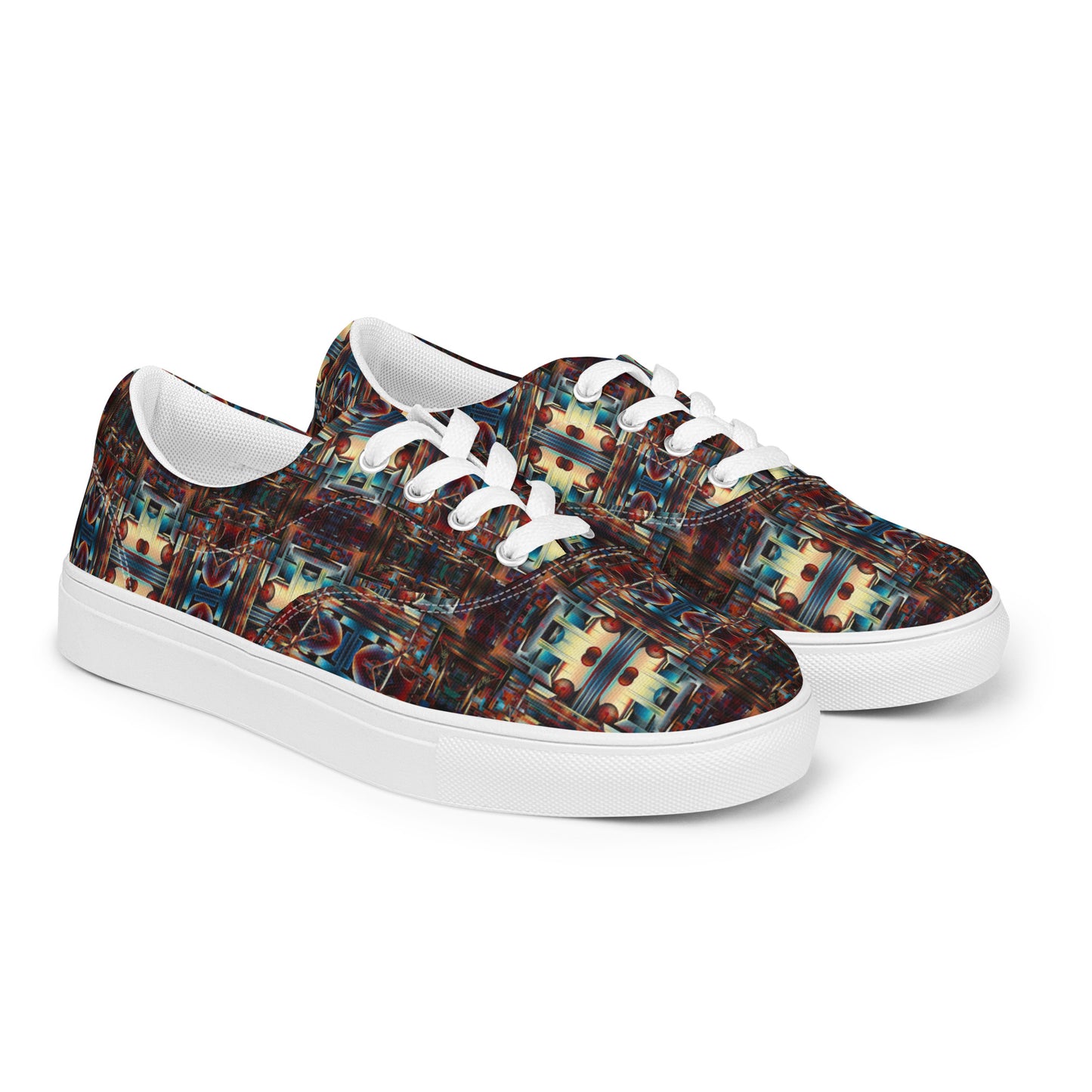 DMV 0188 Conceptual Artsy Women’s lace-up canvas shoes