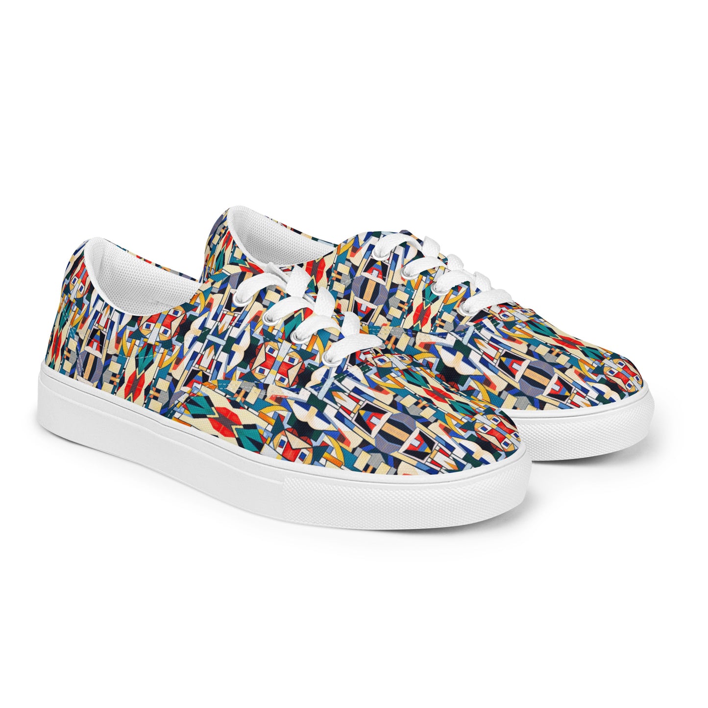 DMV 2086 Geo Boho Women’s lace-up canvas shoes