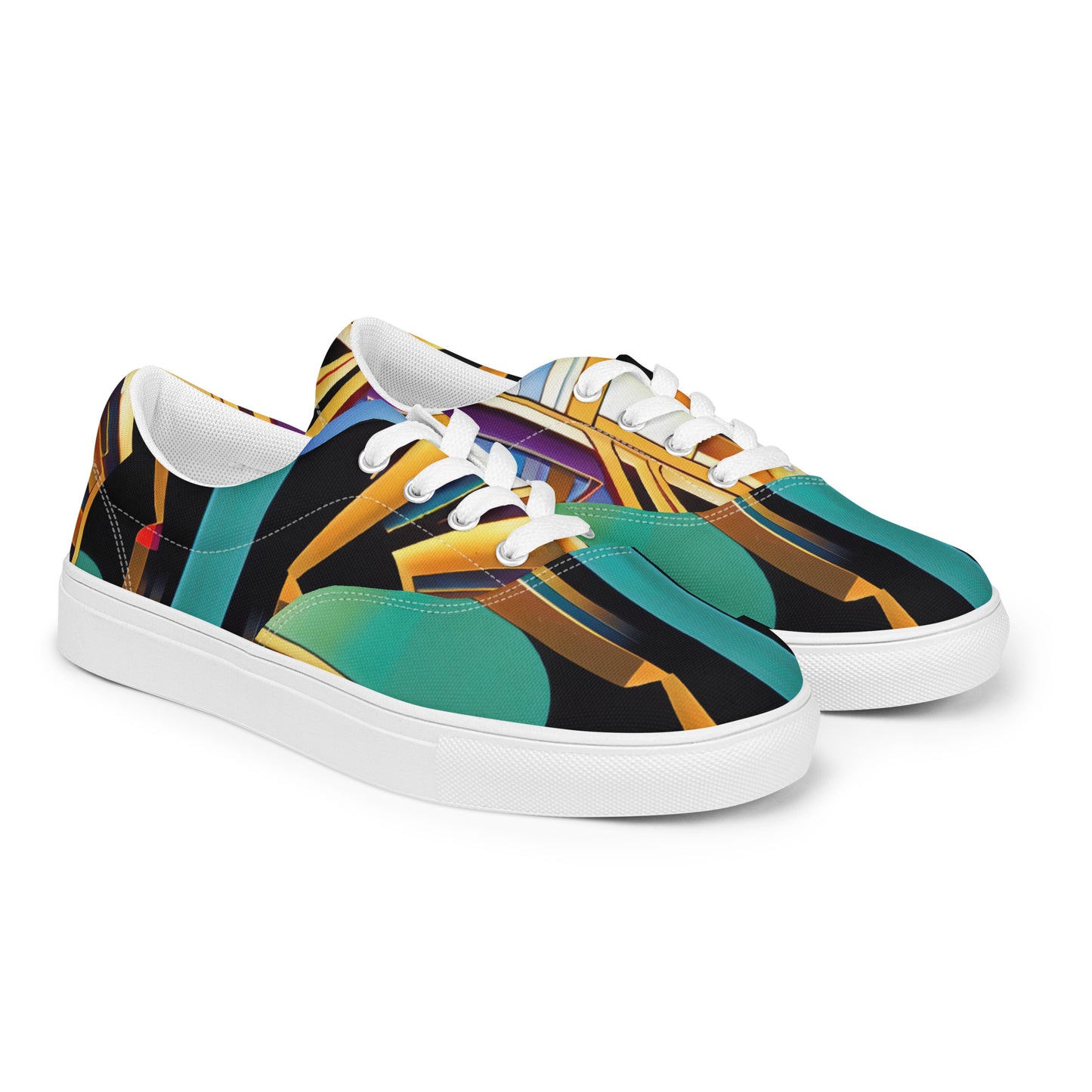 DMV 0438 Retro Art Women’s lace-up canvas shoes