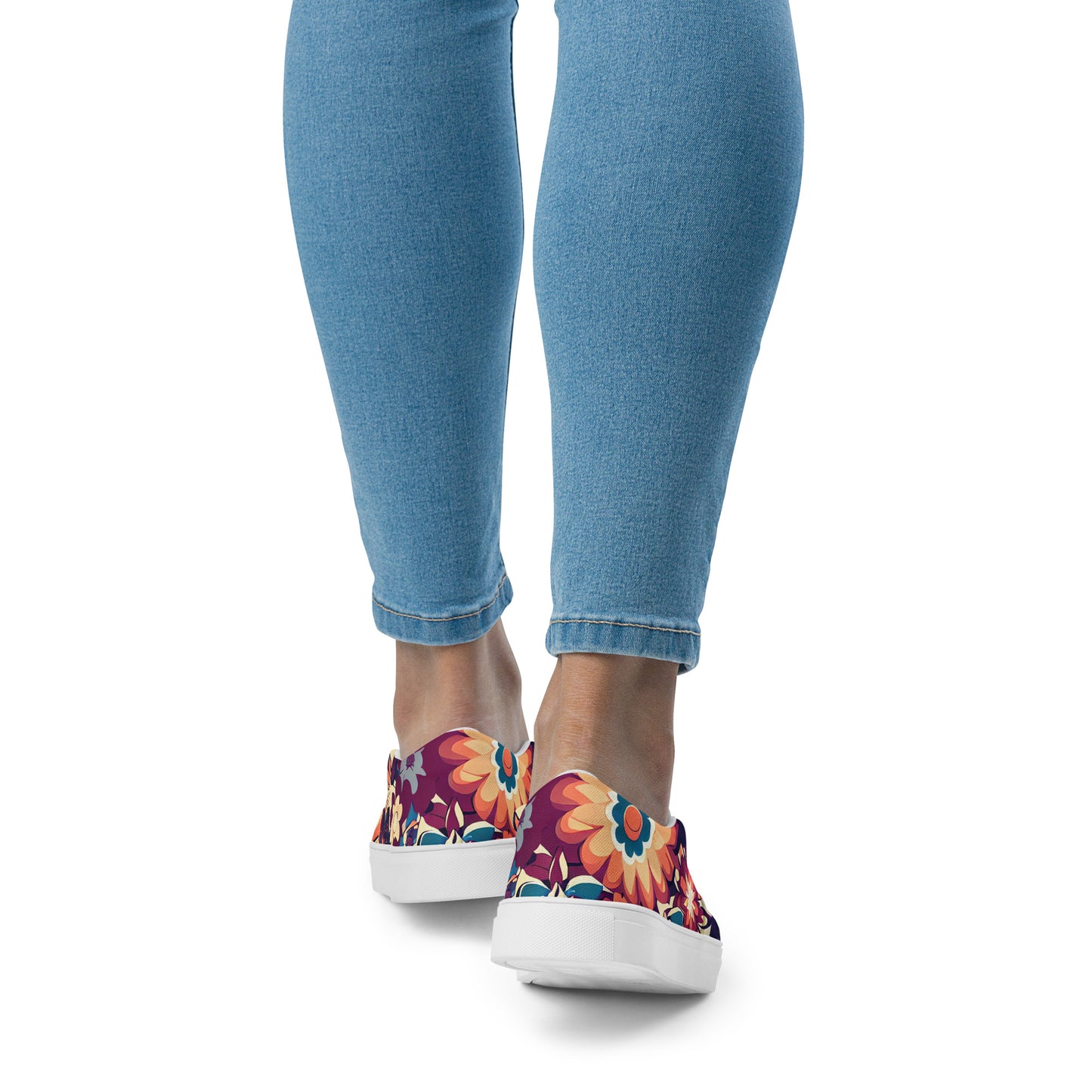 DMV 0253 Floral Women’s slip-on canvas shoes