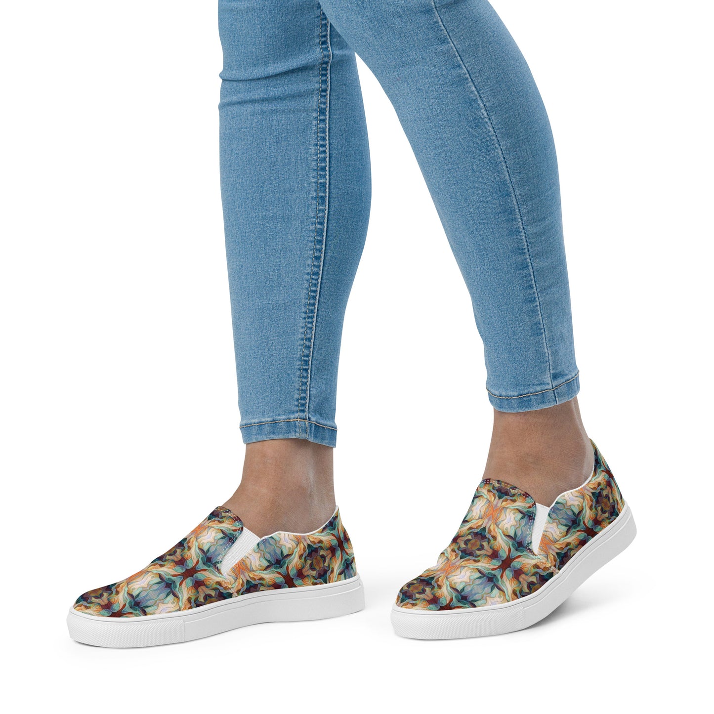 DMV 0273 Chic Boho Women’s slip-on canvas shoes