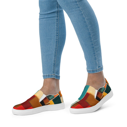 DMV 0282 Abstract Art Women’s slip-on canvas shoes