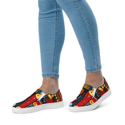 DMV 0233 Psy Art Women’s slip-on canvas shoes