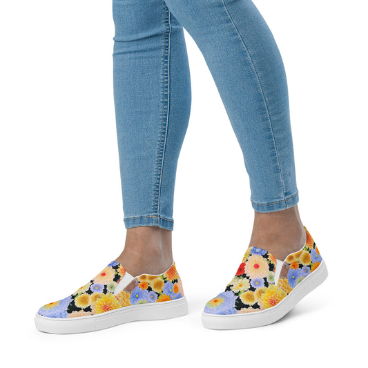 DMV 0004 Floral Women’s slip-on canvas shoes