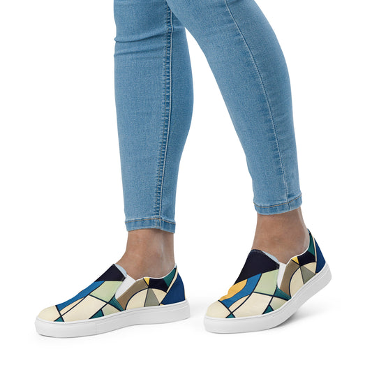 DMV 0227 Abstract Art Women’s slip-on canvas shoes