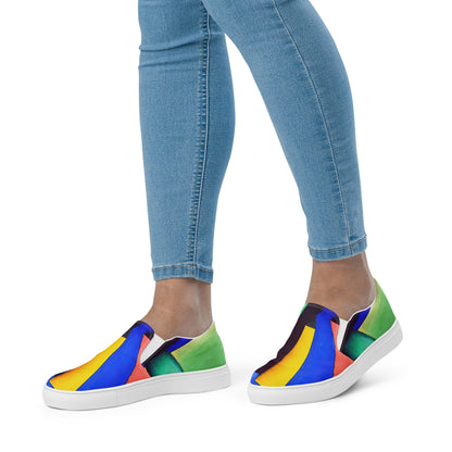 DMV 0255 Retro Art Women’s slip-on canvas shoes