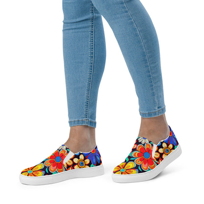 DMV 0257 Floral Women’s slip-on canvas shoes