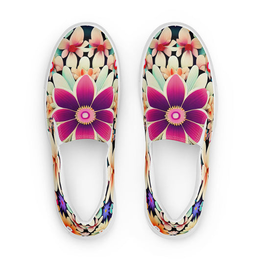 DMV 0307 Floral Women’s slip-on canvas shoes