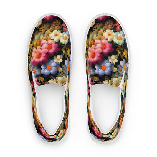 DMV 1522 Floral Women’s slip-on canvas shoes