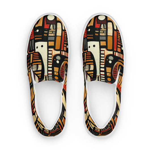 DMV 0505 Retro Art Women’s slip-on canvas shoes