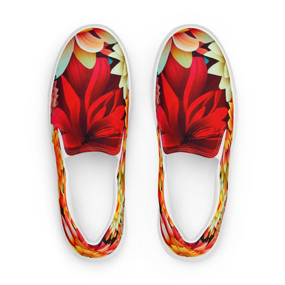 DMV 0419 Floral Women’s slip-on canvas shoes