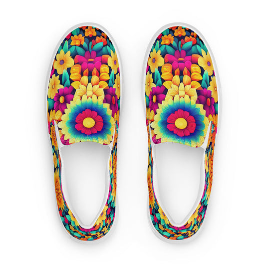DMV 1676 Floral Women’s slip-on canvas shoes