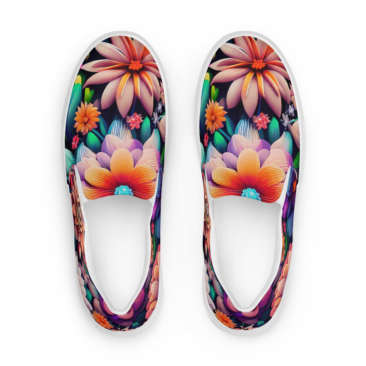 DMV 1375 Floral Women’s slip-on canvas shoes