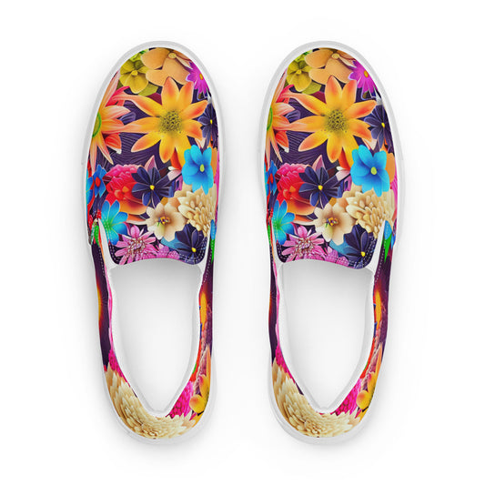 DMV 1487 Floral Women’s slip-on canvas shoes