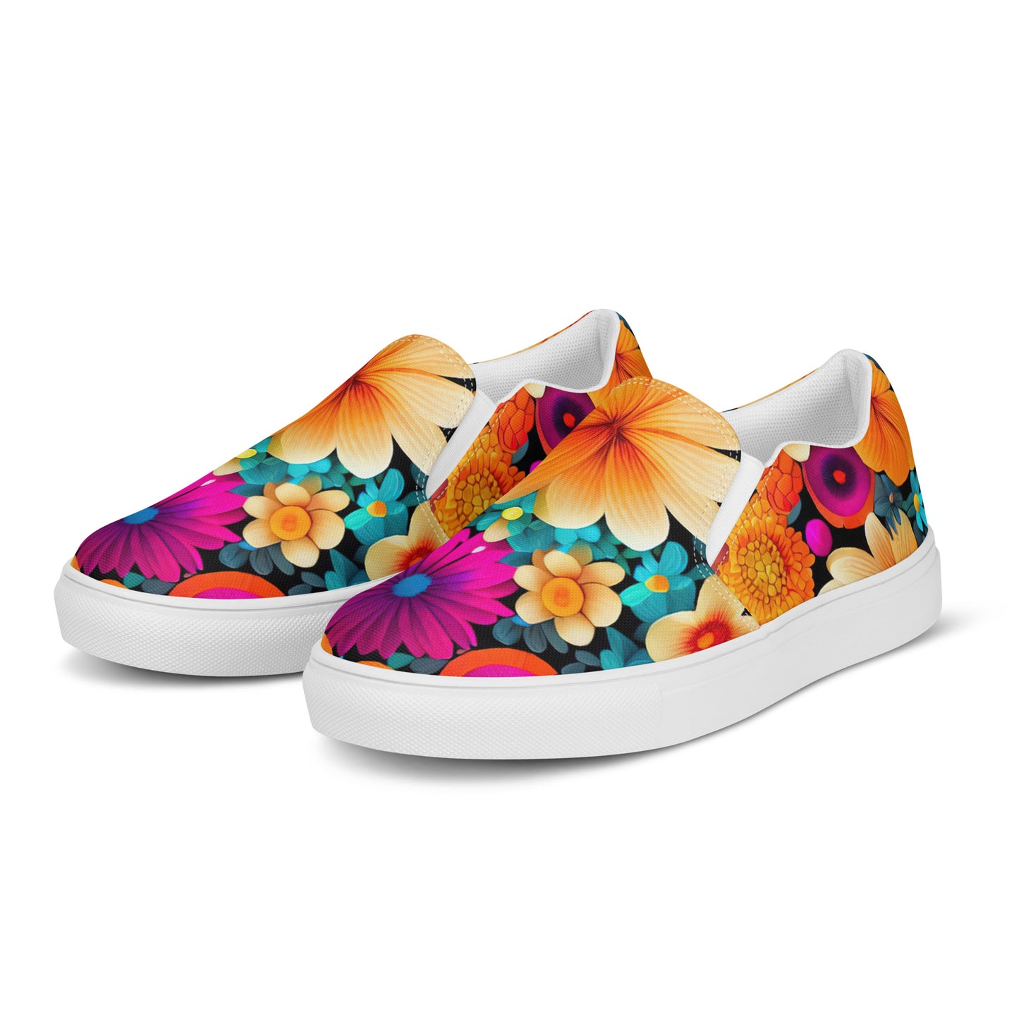 DMV 0259 Floral Women’s slip-on canvas shoes