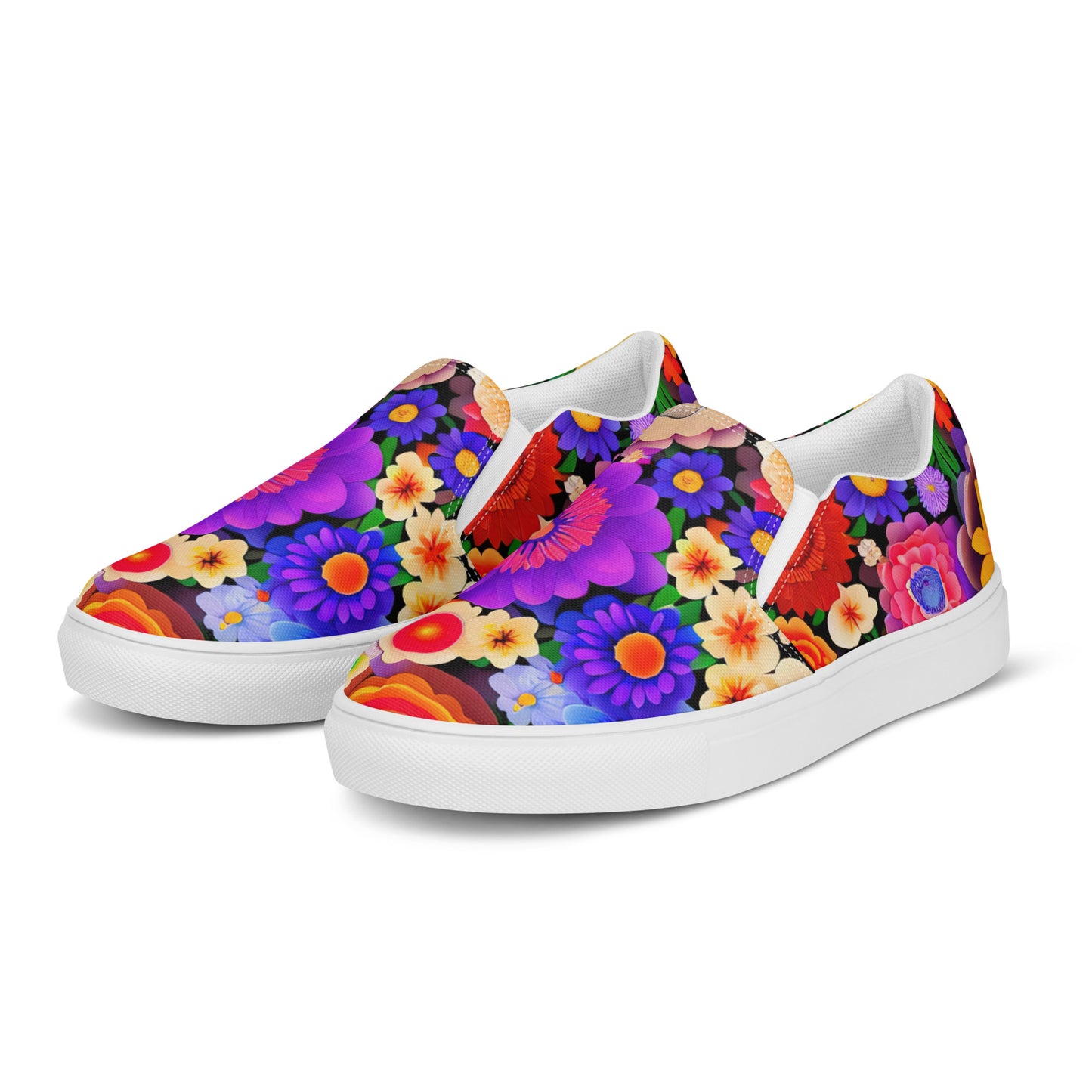 DMV 0309 Floral Women’s slip-on canvas shoes