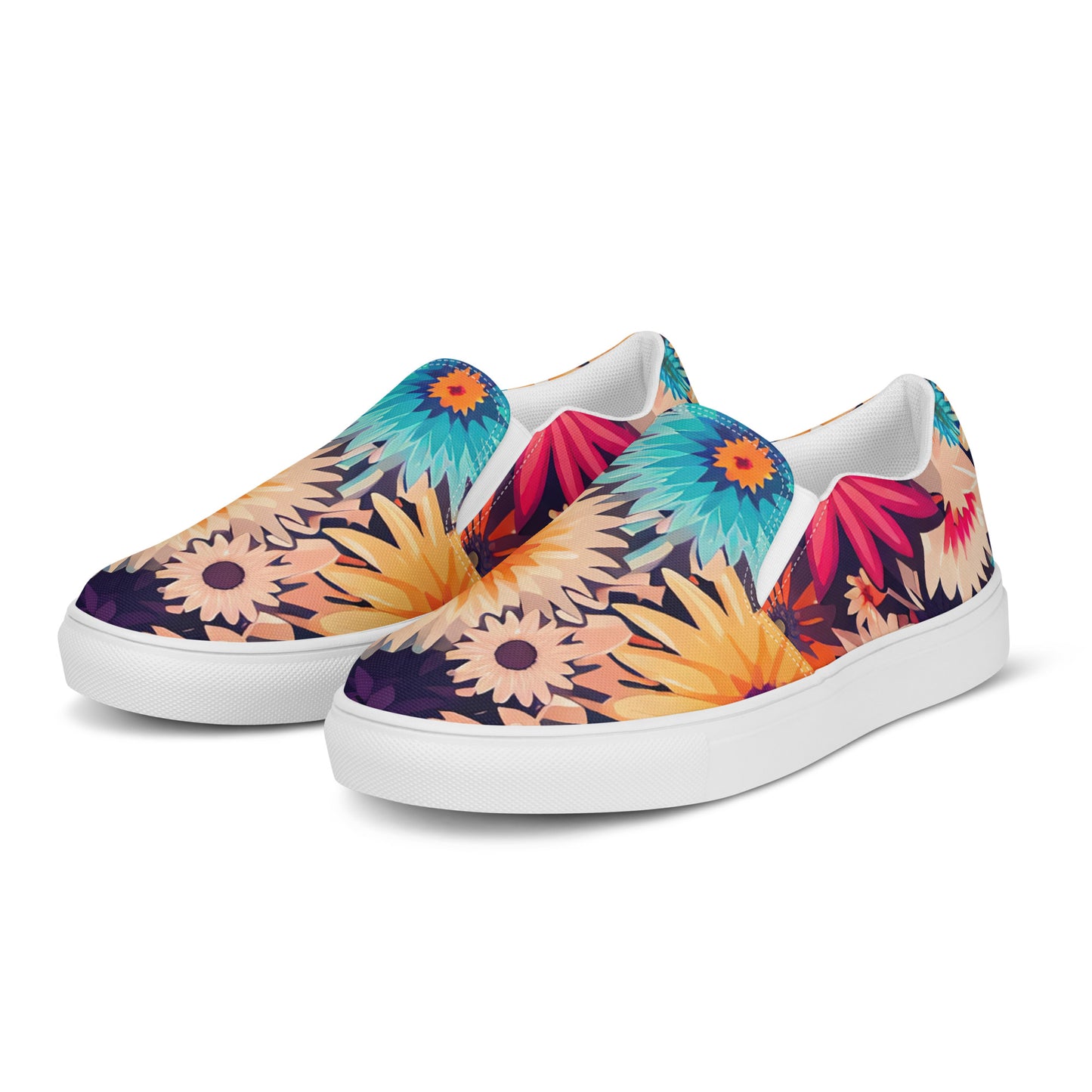 DMV 0404 Floral Women’s slip-on canvas shoes