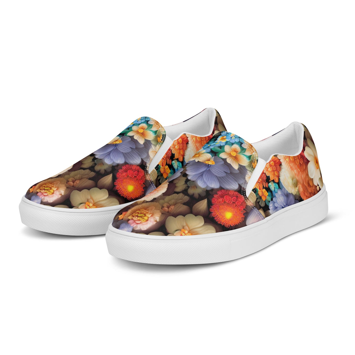 DMV 0302 Floral Women’s slip-on canvas shoes