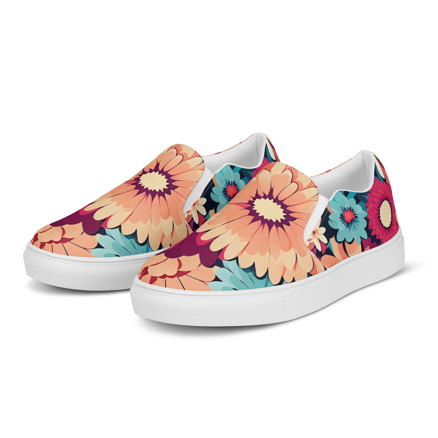 DMV 0293 Floral Women’s slip-on canvas shoes