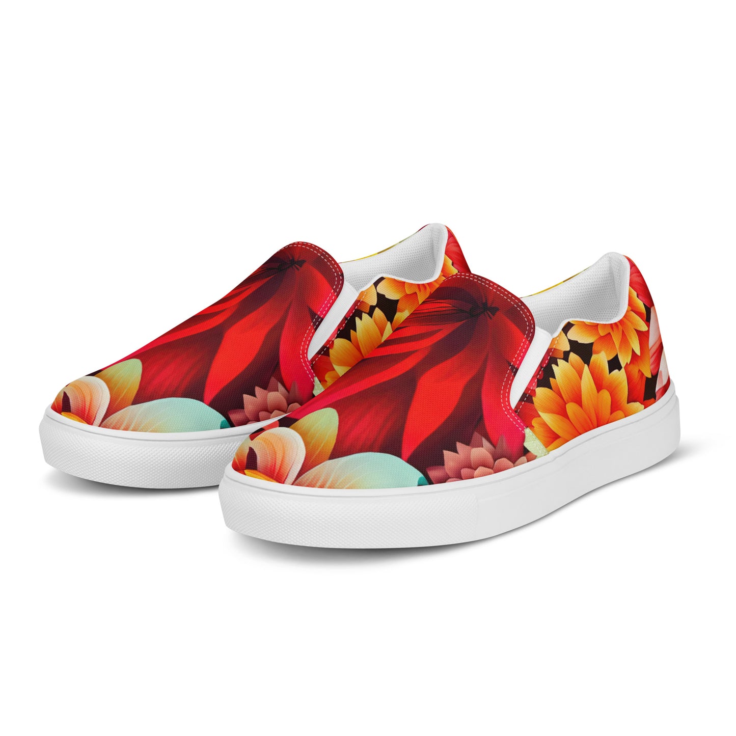 DMV 0419 Floral Women’s slip-on canvas shoes