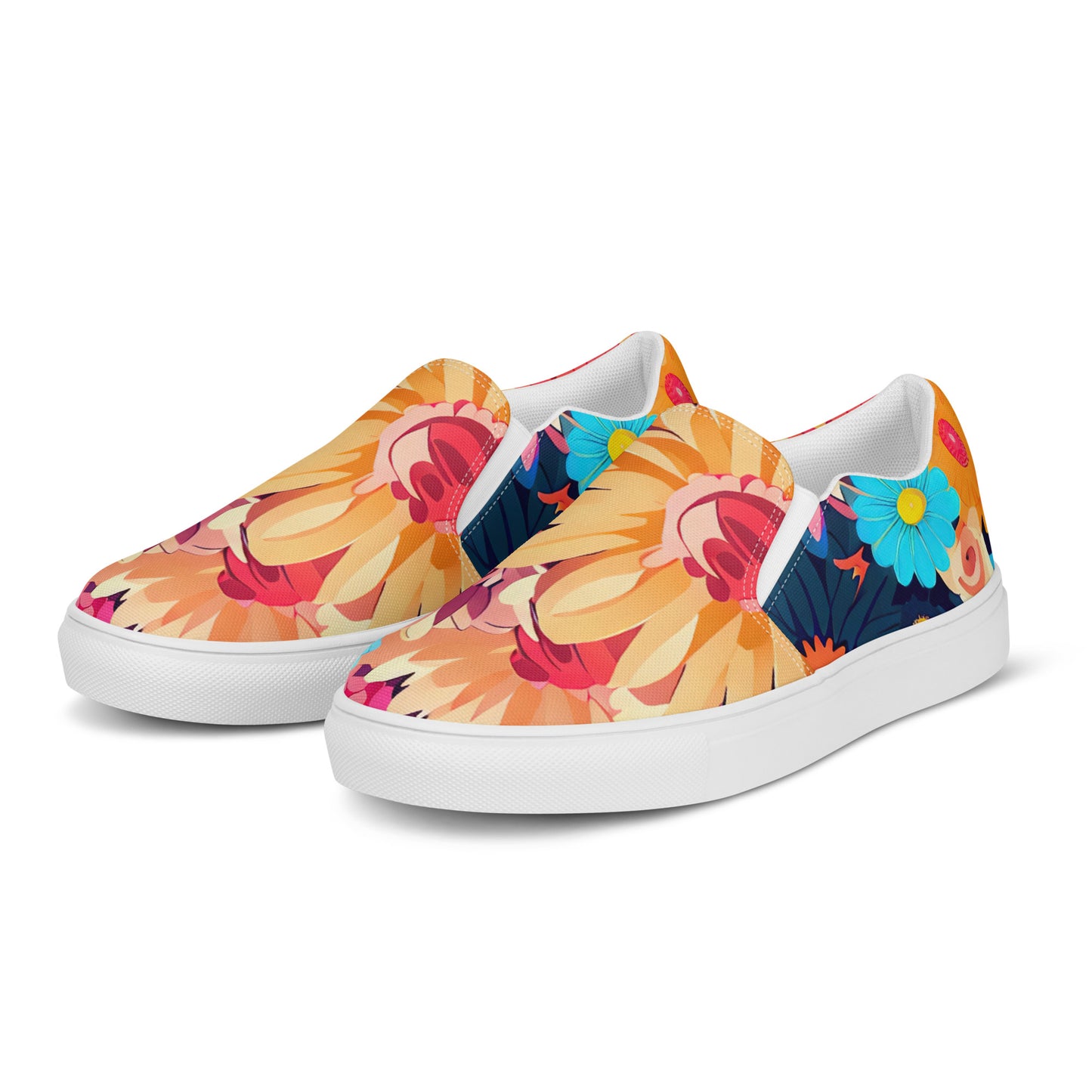 DMV 0770 Floral Women’s slip-on canvas shoes