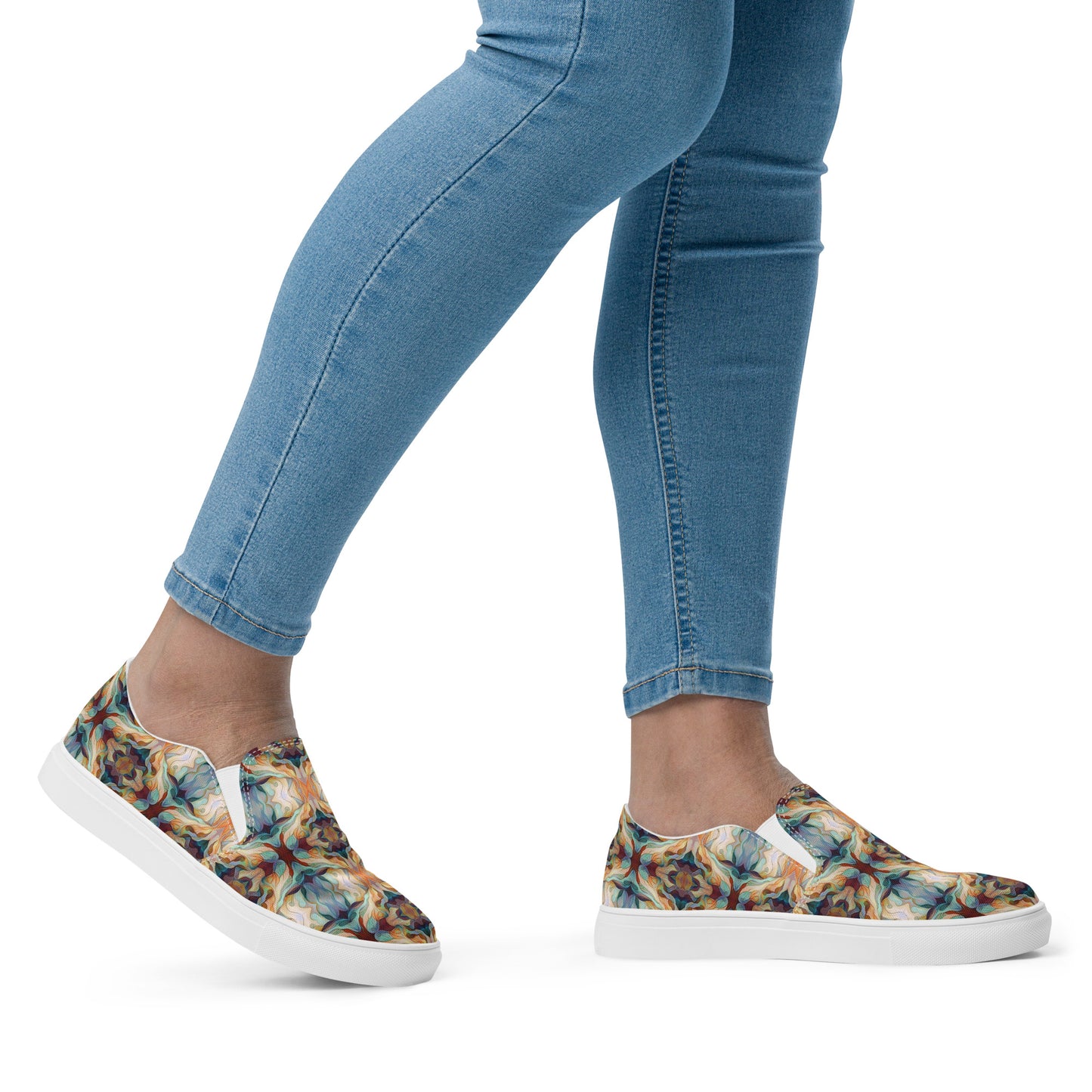 DMV 0273 Chic Boho Women’s slip-on canvas shoes