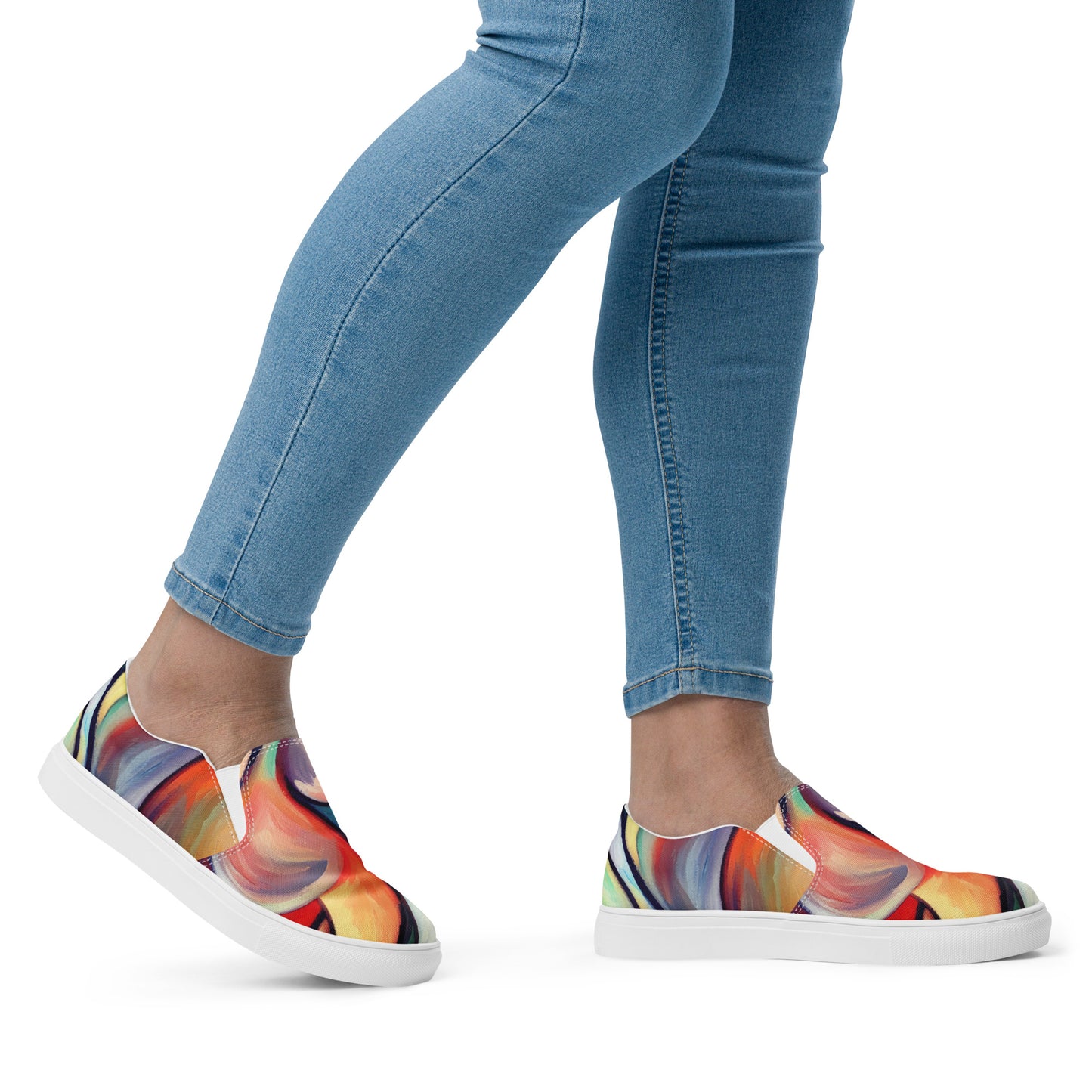 DMV 0277 Abstract Art Women’s slip-on canvas shoes