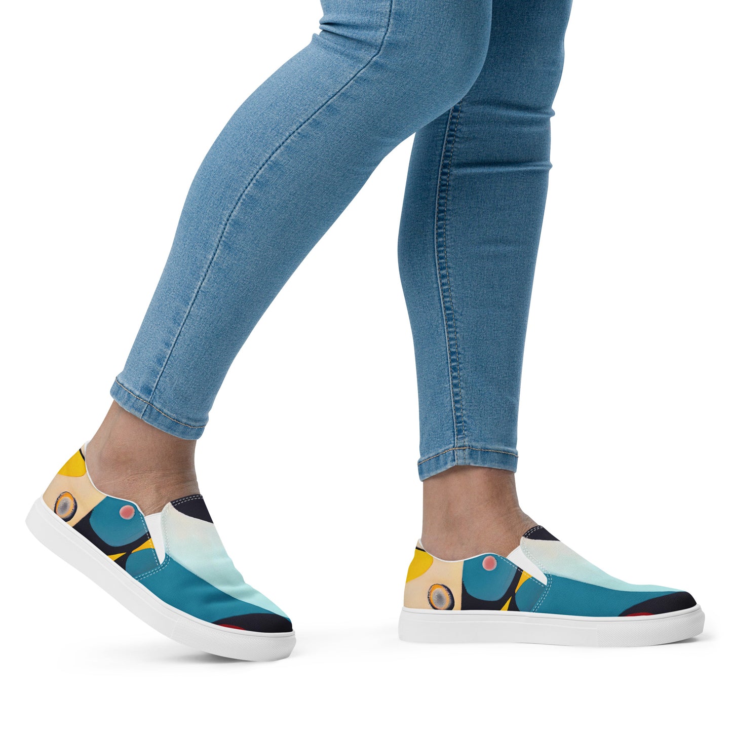 DMV 0037 Retro Art Women’s slip-on canvas shoes