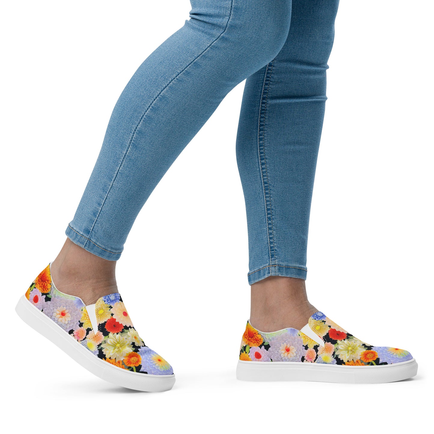 DMV 0004 Floral Women’s slip-on canvas shoes