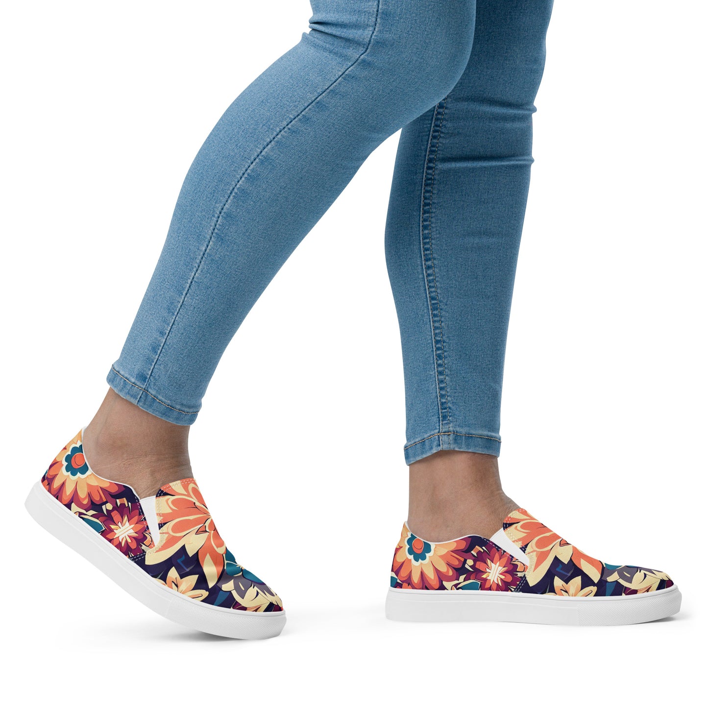 DMV 0253 Floral Women’s slip-on canvas shoes