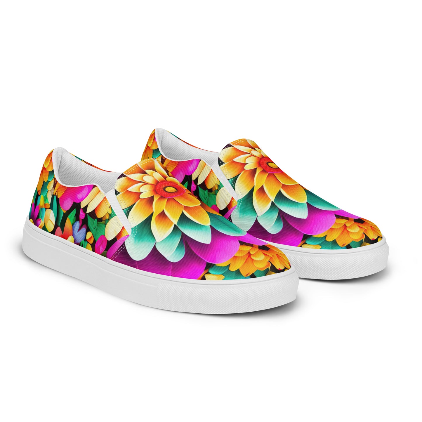 DMV 0250 Floral Women’s slip-on canvas shoes