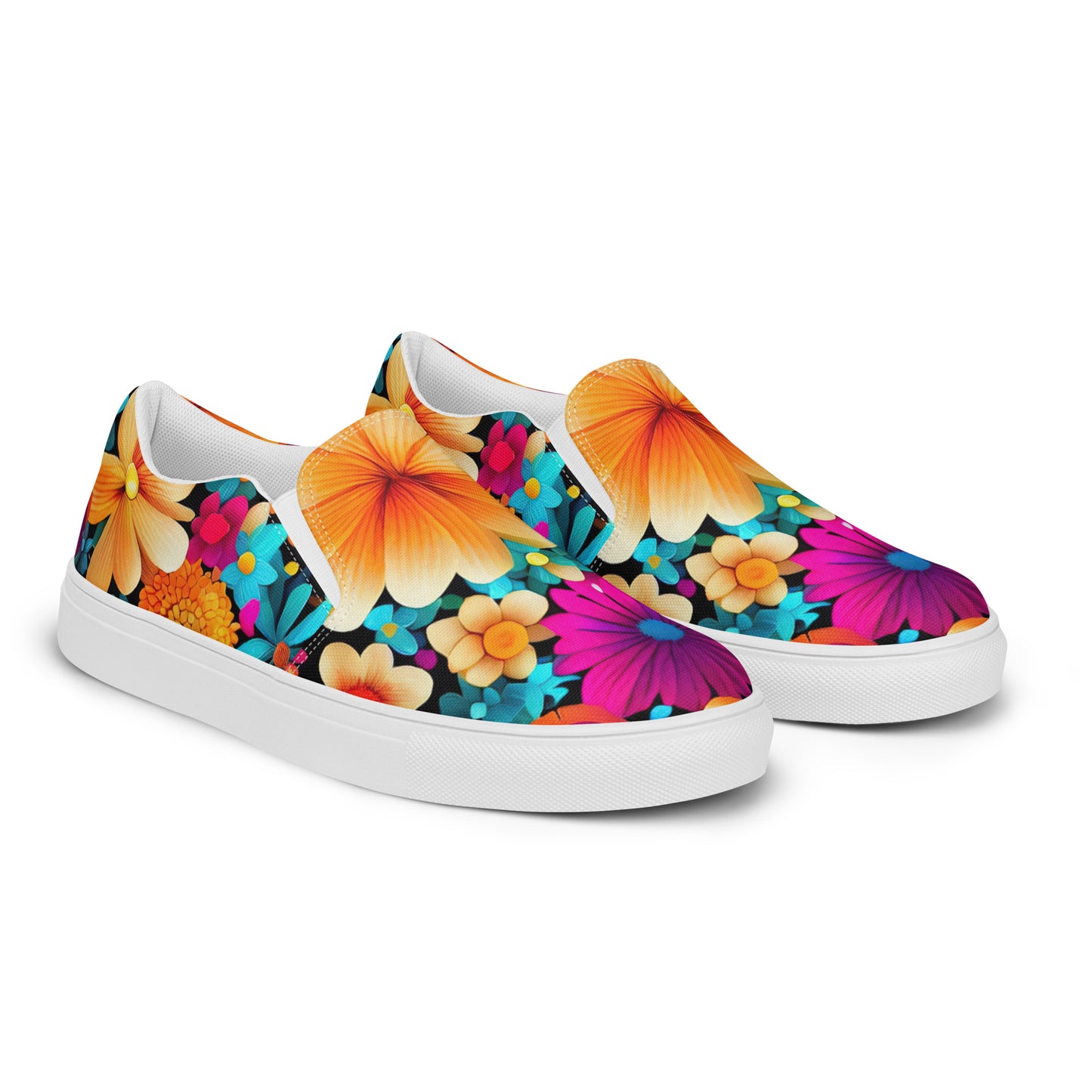 DMV 0259 Floral Women’s slip-on canvas shoes