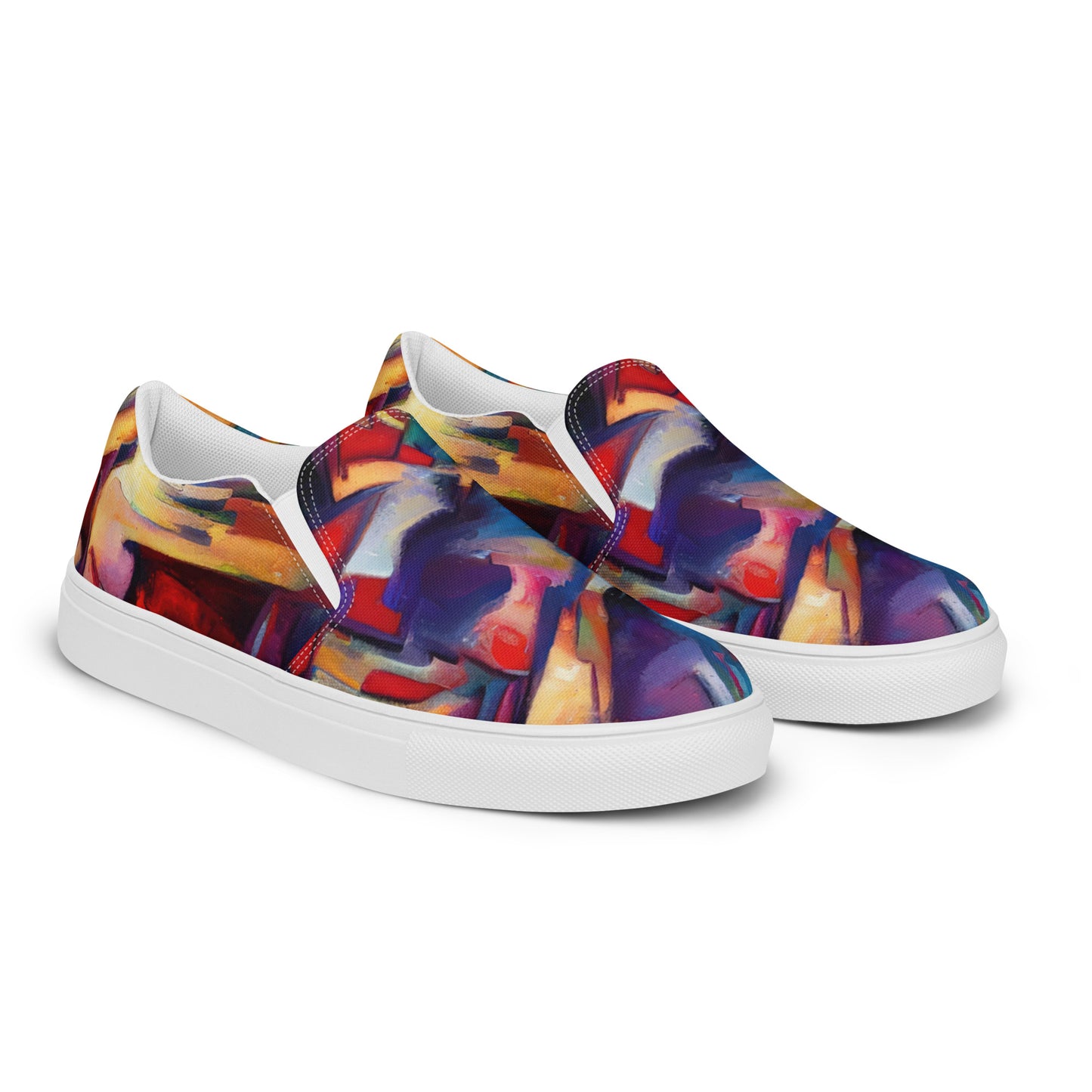 DMV 0308 Abstract Art Women’s slip-on canvas shoes