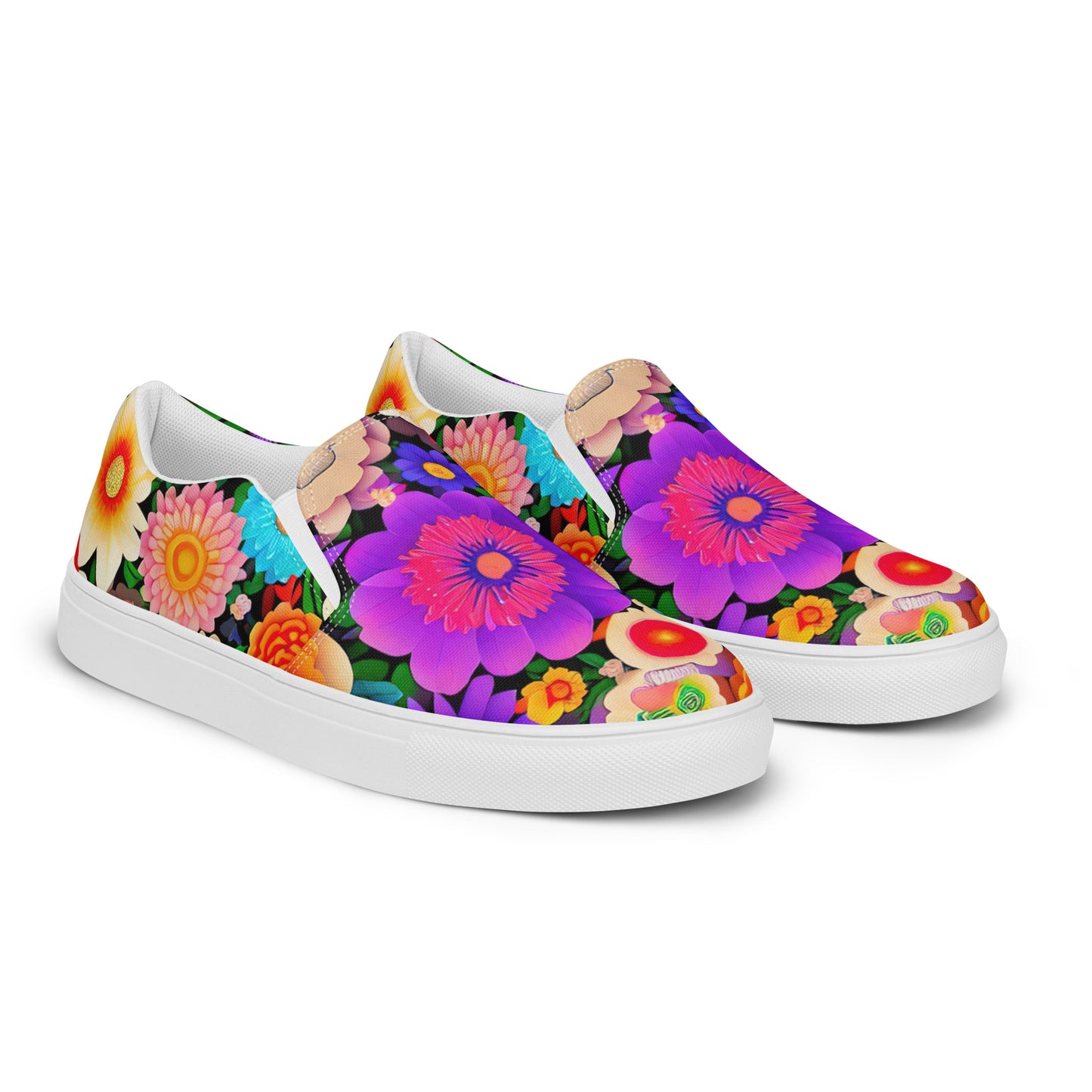 DMV 0309 Floral Women’s slip-on canvas shoes