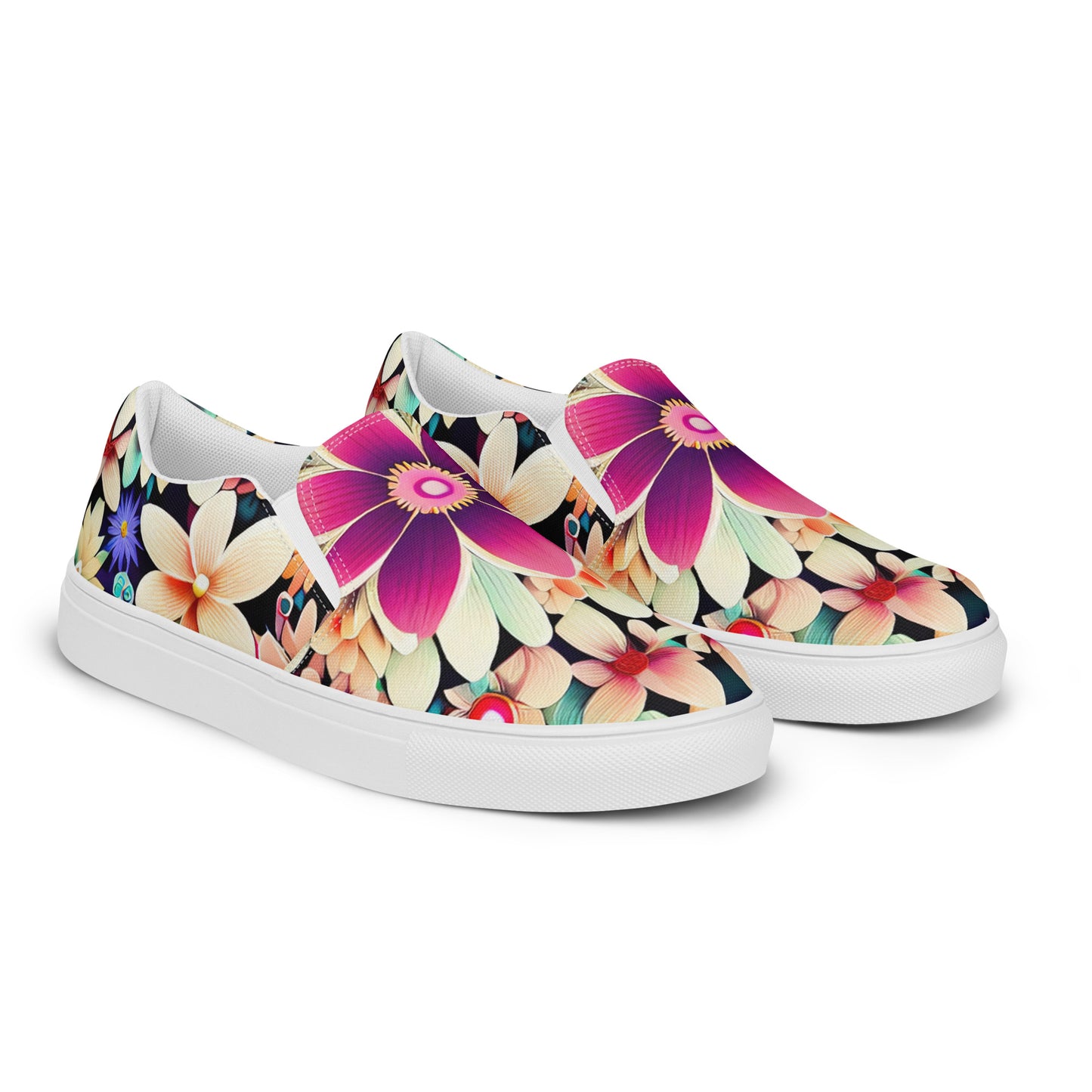 DMV 0307 Floral Women’s slip-on canvas shoes