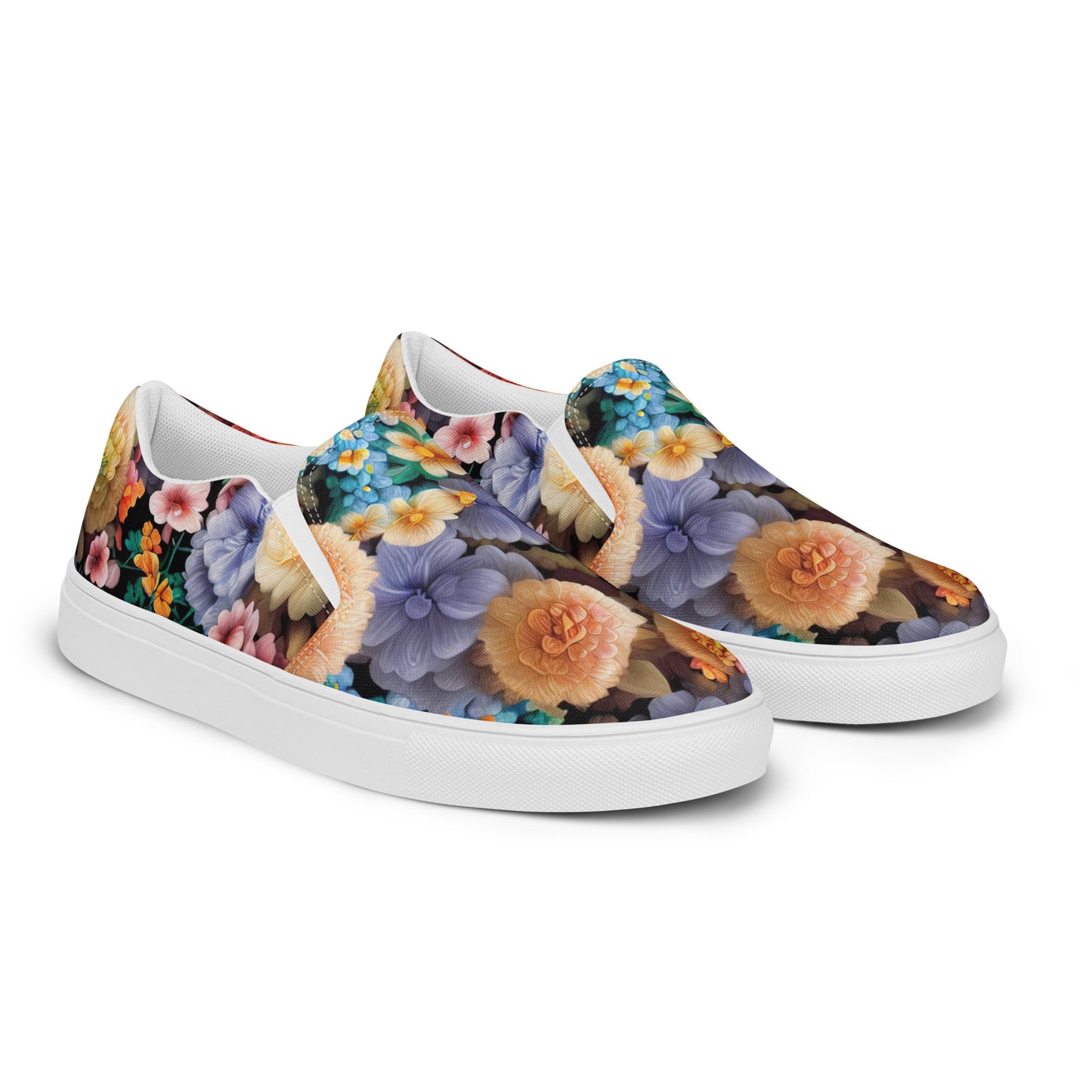 DMV 0302 Floral Women’s slip-on canvas shoes