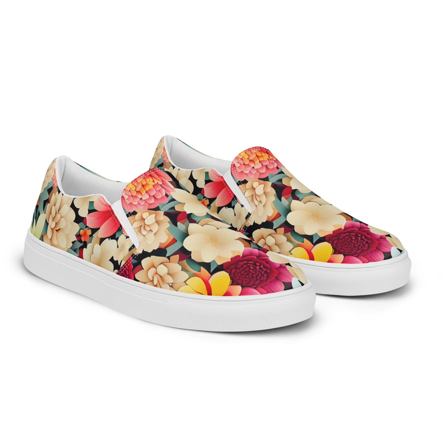 DMV 0260 Floral Women’s slip-on canvas shoes