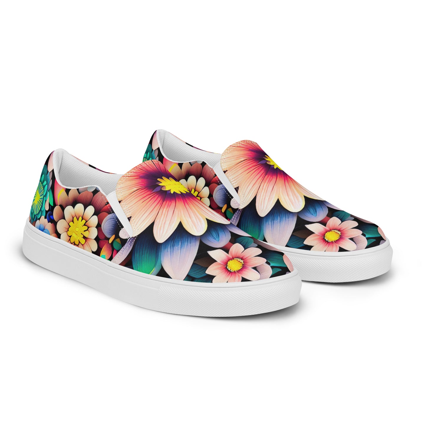 DMV 0515 Floral Women’s slip-on canvas shoes