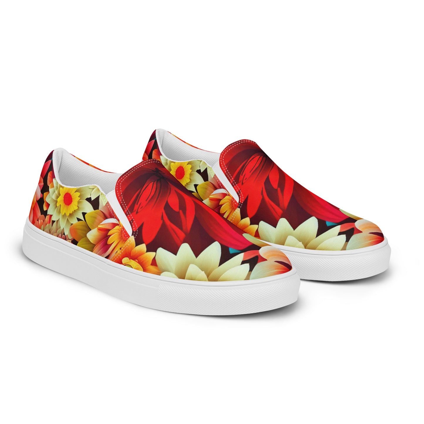 DMV 0419 Floral Women’s slip-on canvas shoes