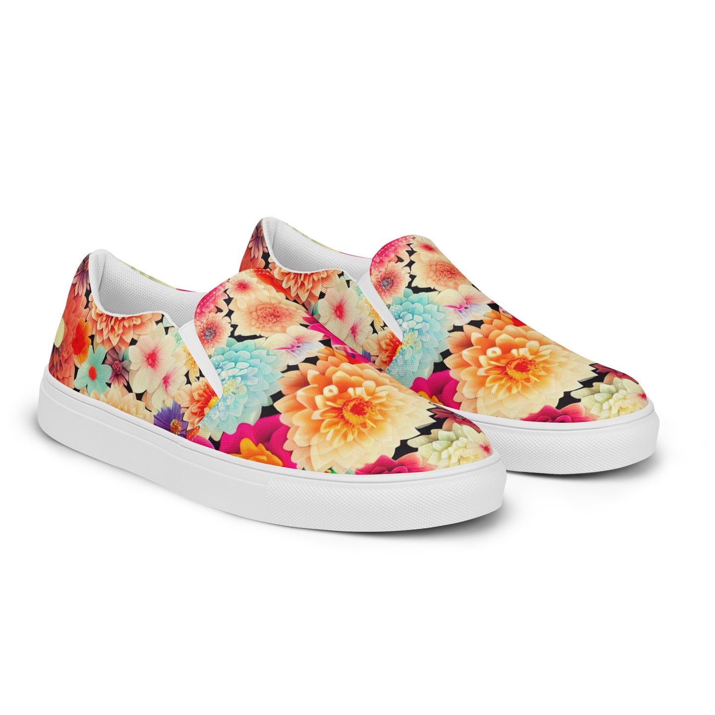 DMV 0424 Floral Women’s slip-on canvas shoes