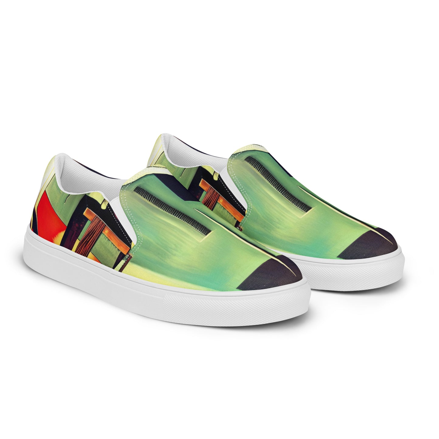 DMV 0749 Retro Art Women’s slip-on canvas shoes