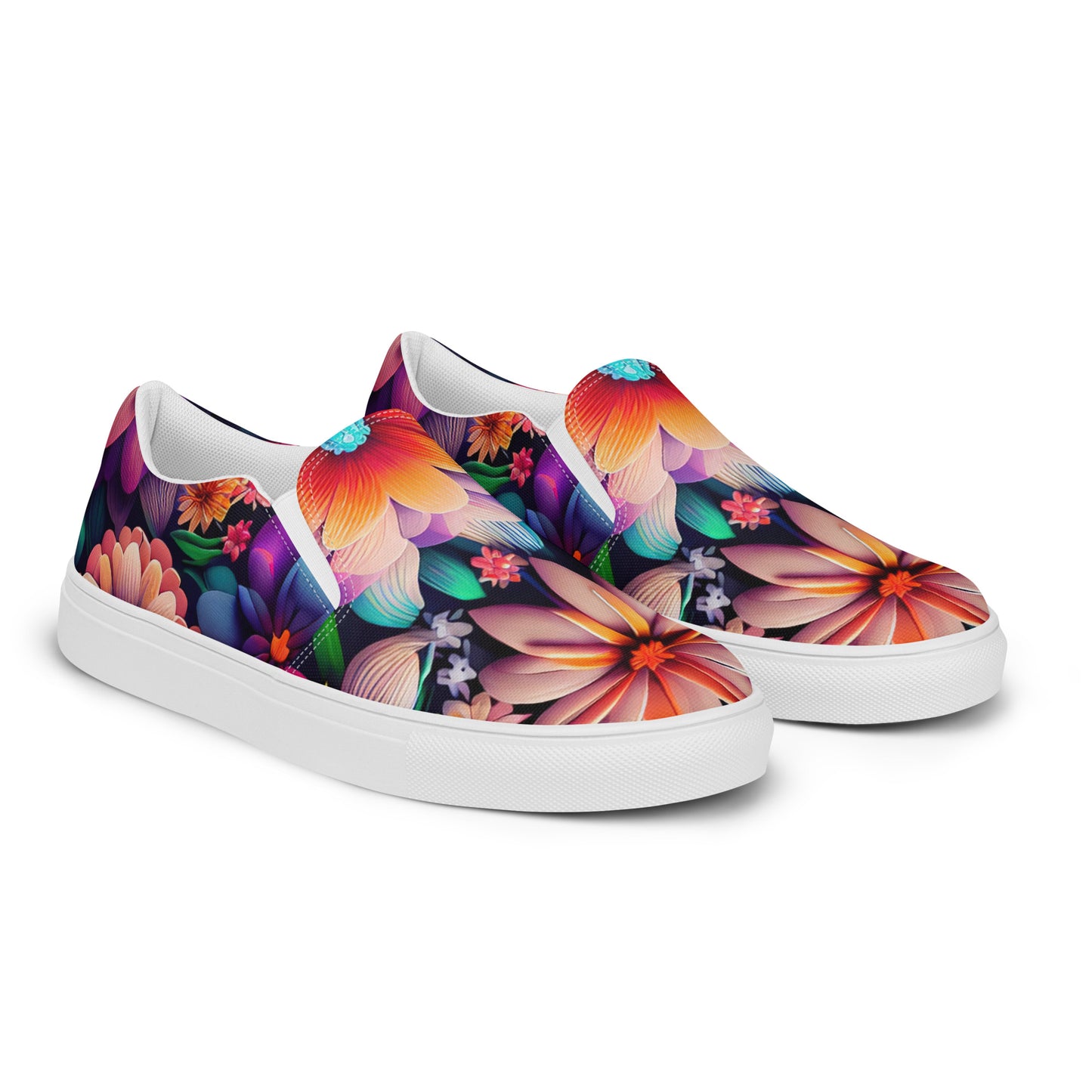 DMV 1375 Floral Women’s slip-on canvas shoes