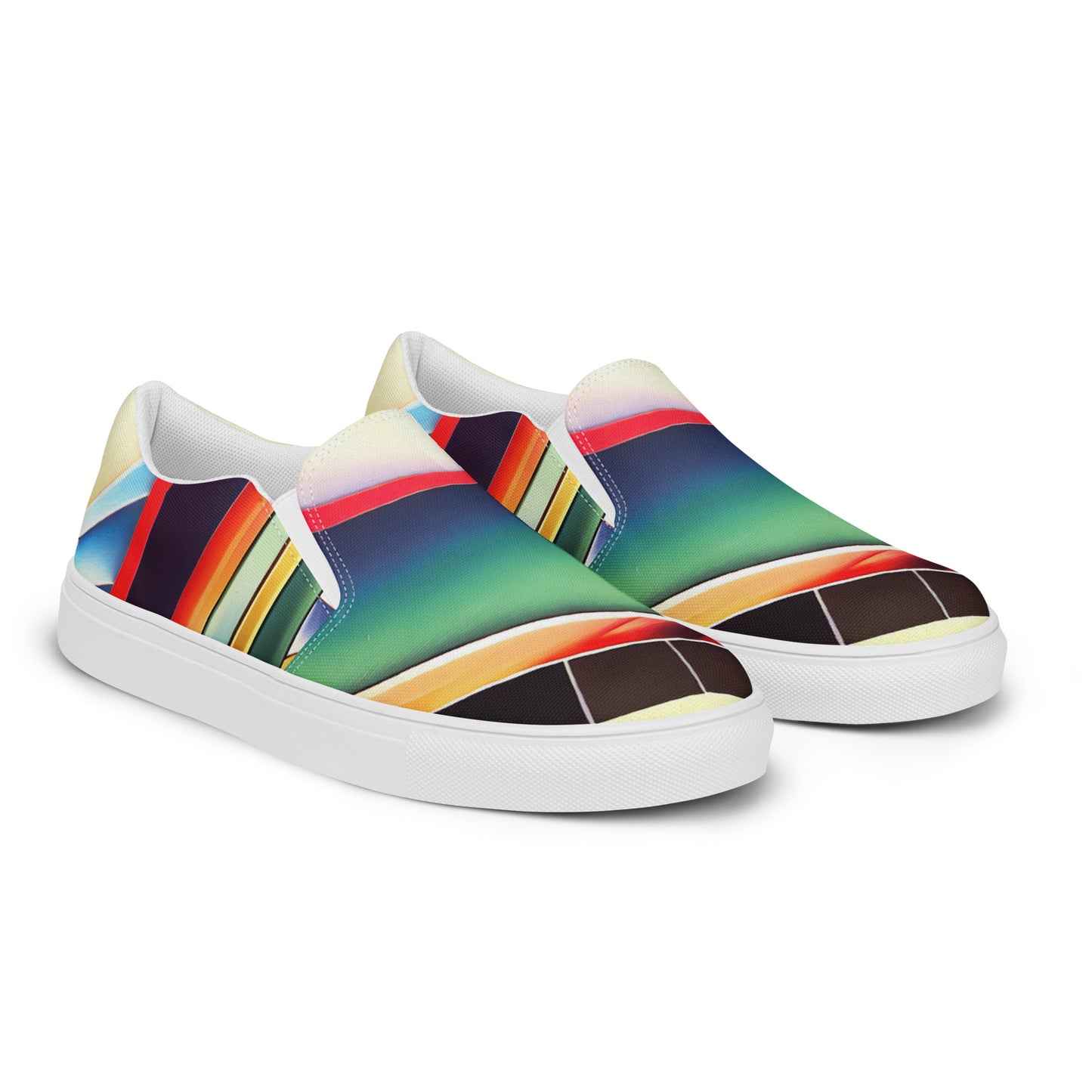 DMV 0896 Retro Art Women’s slip-on canvas shoes